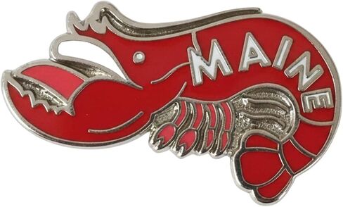 دبوس المينا Vagabond Heart Maine - شارة دبوس طية صدر السترة من المينا الصلب تذكار جراد البحر من Maine - دبوس سفر معدني لقبعة سترة حقيبة الظهر - هدية قابلة للجمع للمسافرين الرجال والنساء - 1.25 بوصة من المطاط بمقبض خلفي in Saudi Arabia