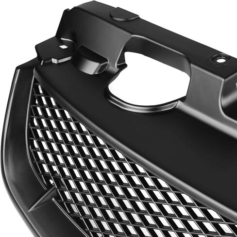 Spec-D Tuning Matte Black Mesh Front Bumper Hood Grille Compatible with 2004-2005 Honda Civic 2/4 Dr Coupe Sedan in Saudi Arabia