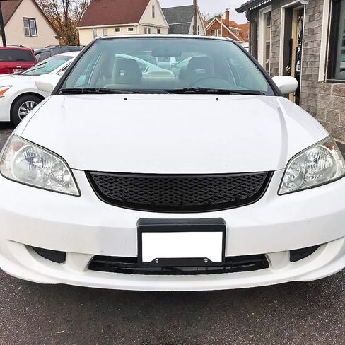 Spec-D Tuning Matte Black Mesh Front Bumper Hood Grille Compatible with 2004-2005 Honda Civic 2/4 Dr Coupe Sedan in Saudi Arabia