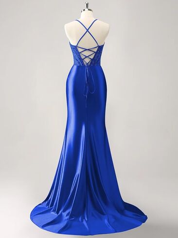 Spaghetti Straps Prom Dresses for Women Satin 2026 Sparkly Sequins Formal Evening Ball Gowns in Saudi Arabia