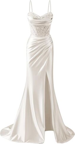 Spaghetti Straps Prom Dresses for Women Satin 2026 Sparkly Sequins Formal Evening Ball Gowns in Saudi Arabia