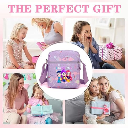 For K-Pop Mini Crossbody Bag - For Korean Idol Shoulder Bag - Cartoon Pattern Design For K-Pop Fans - Purple in Saudi Arabia