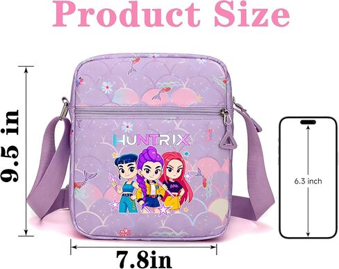 For K-Pop Mini Crossbody Bag - For Korean Idol Shoulder Bag - Cartoon Pattern Design For K-Pop Fans - Purple in Saudi Arabia