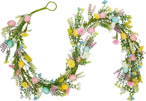 إكليل بيض عيد الفصح بطول 6 أقدام زينة عيد الفصح زهرة الربيع لهدايا عباءة ديكور المنزل وطاولة نافذة الحائط in Kuwait