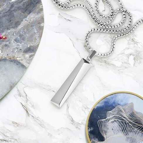 Buve الفولاذ المقاوم للصدأ الحد الأدنى مستطيل قلادة قلادة ضئيلة ث / 26 بوصة رولو سلسلة in Kuwait