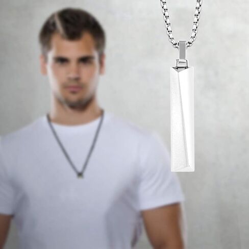 Buve الفولاذ المقاوم للصدأ الحد الأدنى مستطيل قلادة قلادة ضئيلة ث / 26 بوصة رولو سلسلة in Kuwait