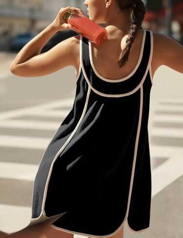 Womens Summer Athletic Dress 2026 Sleeveless Mini Dress Practice Oversized Workout Tennis Dresses Daily Sundress in Saudi Arabia