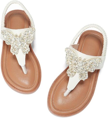 Toddler Girls Sandals T-Strap Dress Shoes Summer Open Toe Thong Flats for Little Kid Big Kids in Saudi Arabia