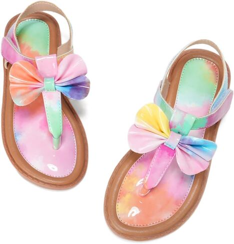Toddler Girls Sandals T-Strap Dress Shoes Summer Open Toe Thong Flats for Little Kid Big Kids in Saudi Arabia
