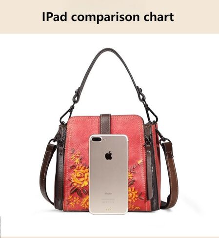 Artisan-Crafted Vegetable-Tanned Leather Satchel - Vintage Embossed Shoulder Bag with Organizational Pockets in Kuwait