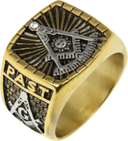 T114 Masonic Past Master Ring Mason Freemason Master of The Lodge Blue Lodge Worshipful (12) in Saudi Arabia