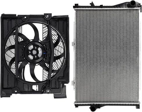 مجموعة مروحة التبريد متوافقة مع 2000-2003 لسيارات BMW لـ M5 5.0L 2001-2003 لسيارات BMW لـ 530i 3.0L، مروحة الرادياتير ملائمة مباشرة للاستبدال لمروحة تبريد المحرك والمبرد in Saudi Arabia