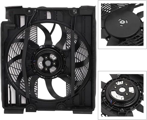 مجموعة مروحة التبريد متوافقة مع 2000-2003 لسيارات BMW لـ M5 5.0L 2001-2003 لسيارات BMW لـ 530i 3.0L، مروحة الرادياتير ملائمة مباشرة للاستبدال لمروحة تبريد المحرك والمبرد in Saudi Arabia