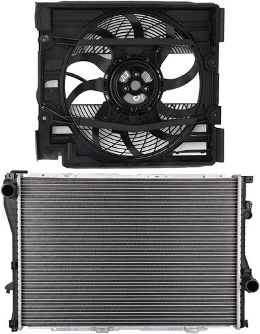 مجموعة مروحة التبريد متوافقة مع 2000-2003 لسيارات BMW لـ M5 5.0L 2001-2003 لسيارات BMW لـ 530i 3.0L، مروحة الرادياتير ملائمة مباشرة للاستبدال لمروحة تبريد المحرك والمبرد in Saudi Arabia