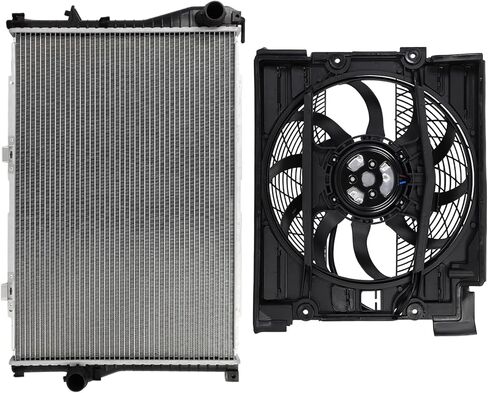 مجموعة مروحة التبريد متوافقة مع 2000-2003 لسيارات BMW لـ M5 5.0L 2001-2003 لسيارات BMW لـ 530i 3.0L، مروحة الرادياتير ملائمة مباشرة للاستبدال لمروحة تبريد المحرك والمبرد in Saudi Arabia