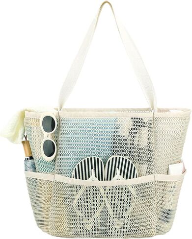 Beach Bag for Women with Outer Pocket, Waterproof Large Tote Bag for Cruise Essentials in Kuwait