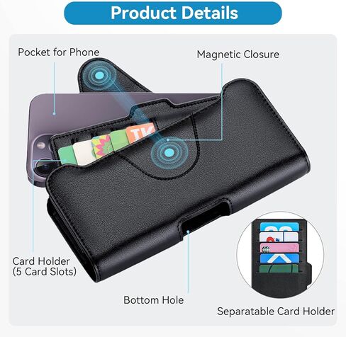 حافظة هاتف مزدوجة لهاتف iPhone 15 14 13 12 11 Pro Max مع حامل بطاقة منفصل، حافظة هاتف مزدوجة لهاتفين S22 Plus/S21 Plus/S20 Plus in Kuwait