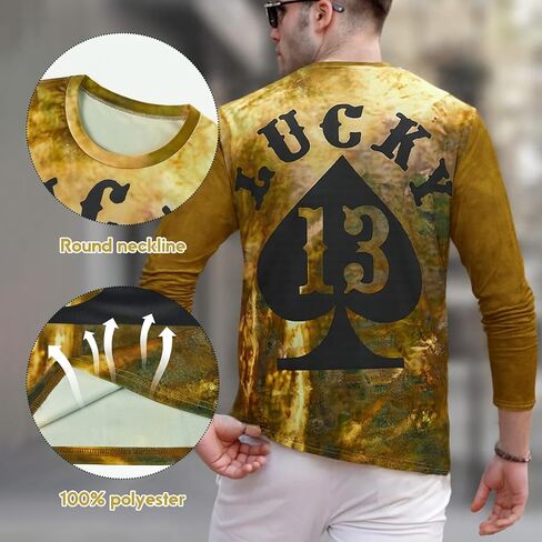 Mens Shirts Tops Graphic Long Sleeve Casual Crewneck with Abstract Printed Design Lightweight Streetwear Pullover in Saudi Arabia