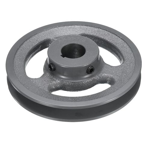uxcell BK55-5/8 V-Belt Sheave 5/8 "تتحمل 5.25" OD مفردة الأخدود الويب Sheave بالملل إلى الحجم، الحديد الزهر، قسم الحزام لحزام 3L أو B in Saudi Arabia