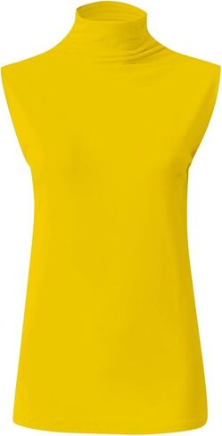 Womens Mock Neck Tank Tops Turtleneck Sleeveless Pullover Tops Dressy Slim Fit Tanks Basic Business Casual Camisole in Saudi Arabia
