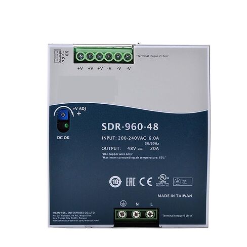 1 قطعة SDR-960 سلسلة تيار مستمر 24 فولت 48 فولت 960 واط مخرج واحد صناعي DIN السكك الحديدية مع وظيفة PFC مصدر الطاقة (SDR-960-48V) in Saudi Arabia
