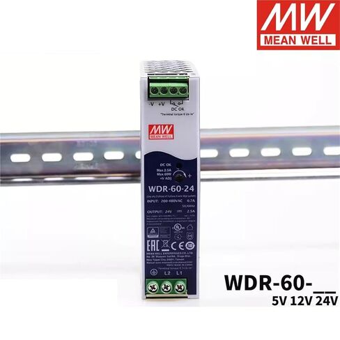 1pcs WDR-60 Series Input Industrial Din Rail 60W Slim Power Supply WDR-60-5 WDR-60-12 WDR-60-24 WDR-60-48 24V(WDR-60-5V) in Saudi Arabia