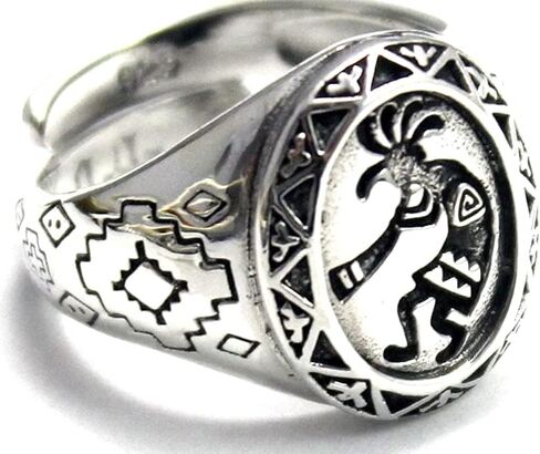 COSUMOSU Kokopelli signet native american style 925 Sterling Silver Open Ring Adjustable in Saudi Arabia