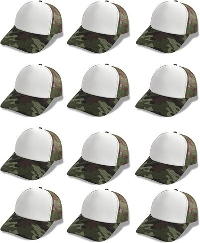 12 Pcs Sublimation Blank Trucker Hats Bulk Mesh Snapback Baseball Cap Mesh Trucker Caps for Men and Women DIY Custom Hats in Saudi Arabia
