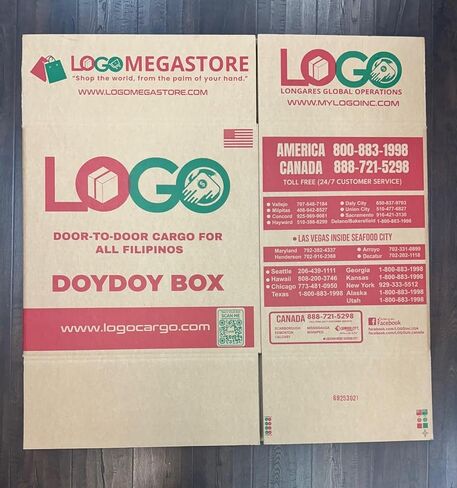 2-Pack LOGO Cargo DOYDOY Box - 24"x18"x24". The BEST, STRONGEST & MOST SECURE box for shipping your items worldwide, moving, packing & storage. Durable double-wall heavy-duty cardboard. Made in USA. in Saudi Arabia