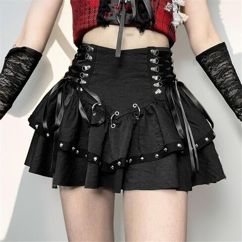 القوطية الشرير تنورة صغيرة نادي Y2k الصيف ديسكو القوطي ايمو المرأة in Kuwait