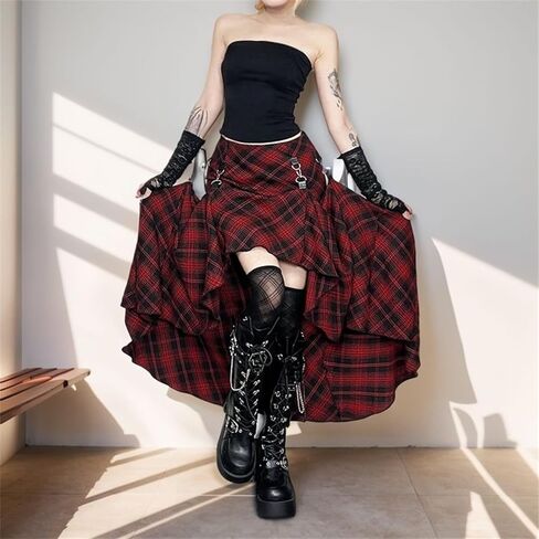 تنورة ميدي قوطية صيفية للنساء على الطراز القوطي Y2K in Kuwait