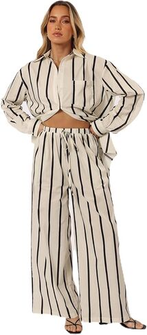 Petal & Pup Women's Silvia Pant Cream Stripe in Saudi Arabia