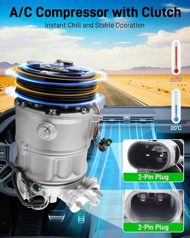 Air Conditioner A/C Compressor Kit fit for Cadillac SRX(2012-2016), for Buick LaCrosse(2012) Replace Part NO. CO22224C, CO22224C, 1422224 in Saudi Arabia