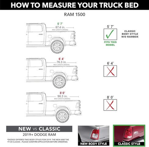 RealTruck TruXedo TruXport Soft Roll Up Truck Bed Tonneau Cover | 245901 | Fits 2009 - 2018, 2019 - 2020 Classic Dodge Ram 1500 w/o RamBox 5' 7" Bed (67.4") in Saudi Arabia