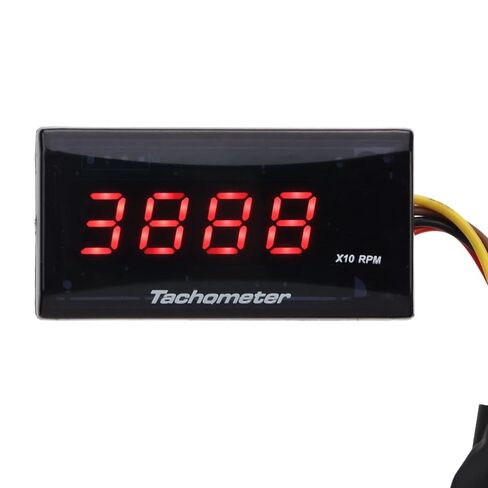 Motorcycle Tachometer Gauge Ultra Thin LCD Rainproof Backlight Digital Speedometer RPM Meter Universal for Motorcycles ABS Material 60 x 30 x 13mm (Red) in Kuwait