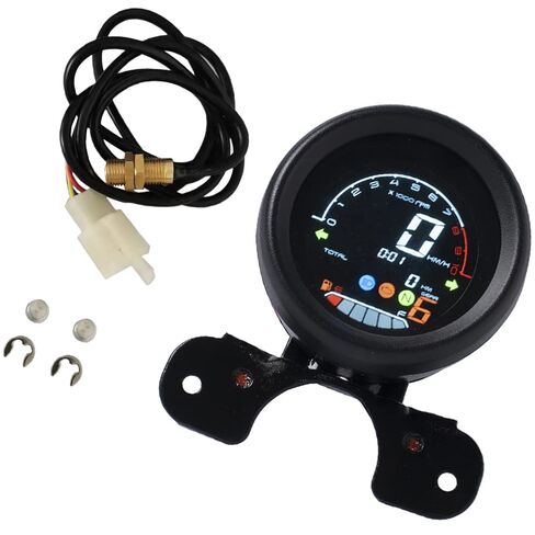 Riloer Bicycle Speedometer Odometer Cycle Bike Computer with LCD Display, 6 Gears Digital Gauge Motorcycle Speedometer/Tachometer 0-10000 RPM/Odometer Universal with Sensor, Compatible with Yamaha in Saudi Arabia