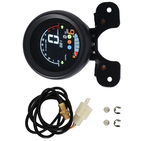 Riloer Bicycle Speedometer Odometer Cycle Bike Computer with LCD Display, 6 Gears Digital Gauge Motorcycle Speedometer/Tachometer 0-10000 RPM/Odometer Universal with Sensor, Compatible with Yamaha in Saudi Arabia