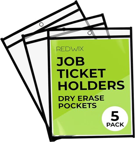 10 عبوات من حاملات تذاكر العمل، وأكمام بلاستيكية للورق مقاس 8.5 × 11 بوصة، وأكمام جيب شفافة قابلة للمسح الجاف لأوامر العمل، وحاملي تذاكر التسوق وحماية المستندات in Kuwait