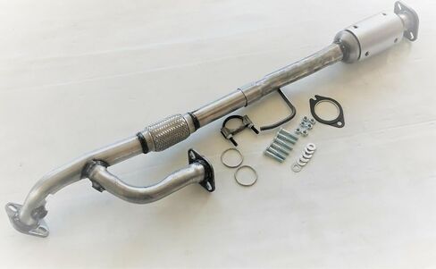 Generic Superior exhaust direct fit Rear Catalytic Converter with Flex Pipe compatible with 2002-2005 Toyota Camry 3.0, Silver in Saudi Arabia