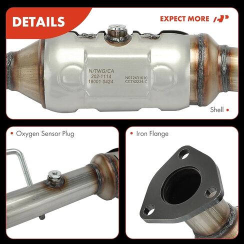 مجموعة المحول الحفاز الأمامي الممتاز A-Premium متوافقة مباشرة مع Honda Civic 2006-2011، 2.0L، E.P.A. متوافق in Saudi Arabia