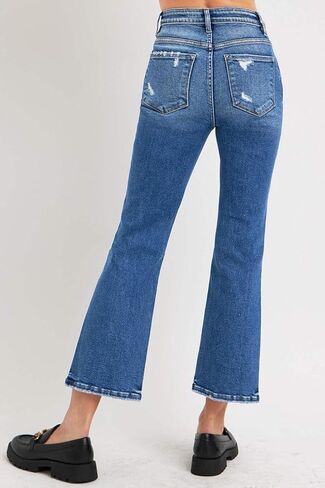 SALT TREE Risen Jeans - Tummy Control High Rise Crop Bootcut Jeans - RDP5937 in Saudi Arabia