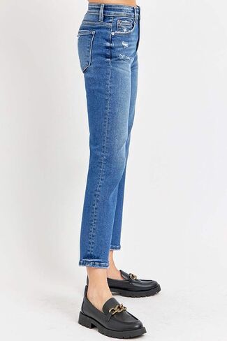 SALT TREE Risen Jeans - Tummy Control High Rise Crop Bootcut Jeans - RDP5937 in Saudi Arabia