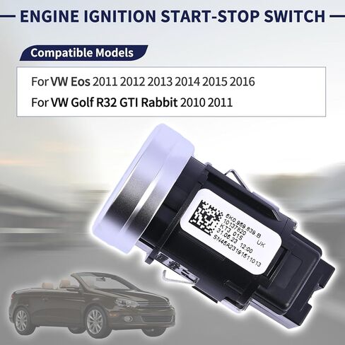 5K0959839 زر تشغيل محرك الإشعال وإيقاف التشغيل متوافق مع VW Eos Golf R32 GTI 2010-2016 استبدال 5K0959839AL88 5K0959839WHS in Saudi Arabia