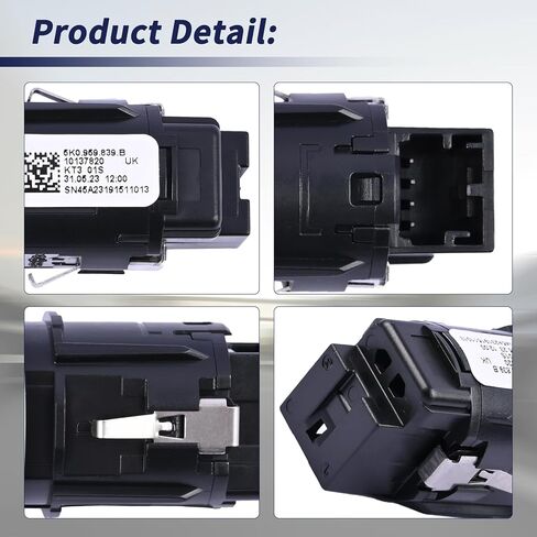 5K0959839 زر تشغيل محرك الإشعال وإيقاف التشغيل متوافق مع VW Eos Golf R32 GTI 2010-2016 استبدال 5K0959839AL88 5K0959839WHS in Saudi Arabia