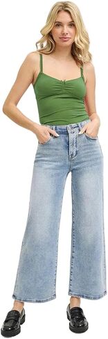 Risen Jeans - Tummy Control High Rise Crop Wide Jeans (27" Inseam) - RDP5909 - Includes Official Tag in Saudi Arabia