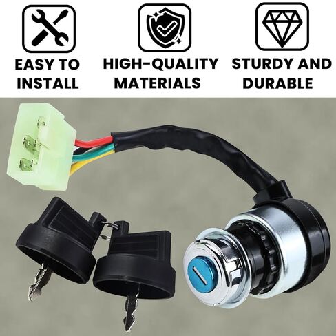 5 Wire 5 Pin Ignition Key Switch Replacement Compatible with 50cc 70cc 90cc 110cc 125cc 150cc 200cc 250cc Go Kart Dune Buggy ATV 4 Wheeler Quad in Kuwait
