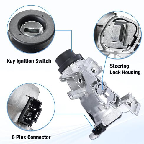1K0905851B أسطوانة قفل مفتاح الإشعال متوافقة مع VW Passat 2012-2019 Eos 2007-2011 Jetta 2006-2018 Rabbit 2006-2009 Golf 2004-2011 استبدال # 1K0905841 1K0905865 in Kuwait