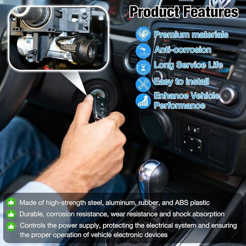 1K0905851B أسطوانة قفل مفتاح الإشعال متوافقة مع VW Passat 2012-2019 Eos 2007-2011 Jetta 2006-2018 Rabbit 2006-2009 Golf 2004-2011 استبدال # 1K0905841 1K0905865 in Kuwait