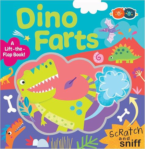 Buddy & Barney: Scratch & Sniff Book - Dino Farts - كتاب لوحي مقفى لعصور ما قبل التاريخ، ارفع الغطاء والرائحة، 7 روائح حقيقية مرحة، حسية، للأطفال بعمر 3 سنوات فما فوق in Kuwait