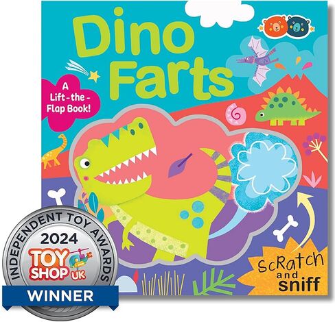 Buddy & Barney: Scratch & Sniff Book - Dino Farts - كتاب لوحي مقفى لعصور ما قبل التاريخ، ارفع الغطاء والرائحة، 7 روائح حقيقية مرحة، حسية، للأطفال بعمر 3 سنوات فما فوق in Kuwait